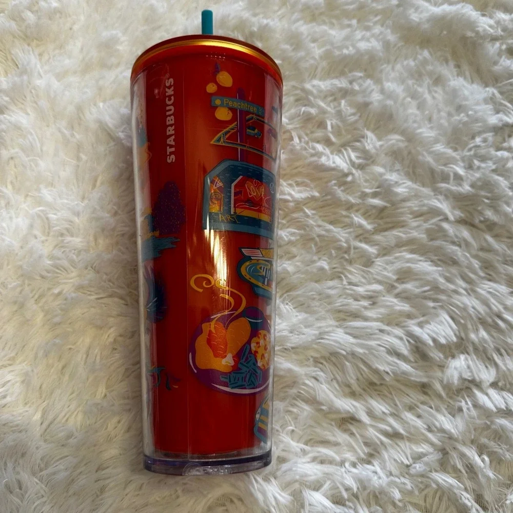 Starbucks Discovery Series Atlanta Tumbler 24 oz Reusable Travel Cup with‎ Straw